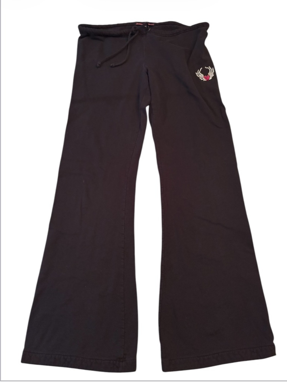 TWISTED HEART Black Drawstring Lounge Pants with Embellished Crab